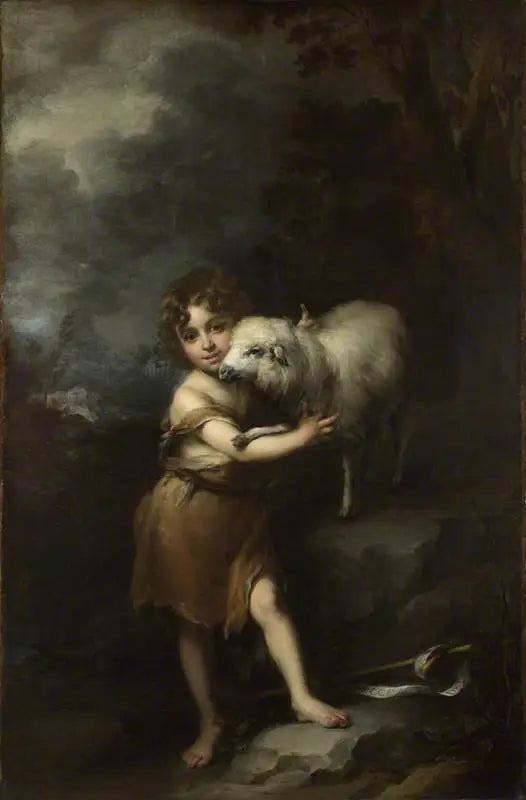 Den helige Johannesbarnet med lammet - Bartolomé Esteban Murillo