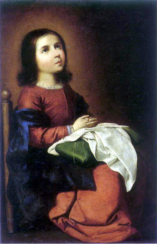 Den heliga barnet i bön - Francisco de Zurbarán
