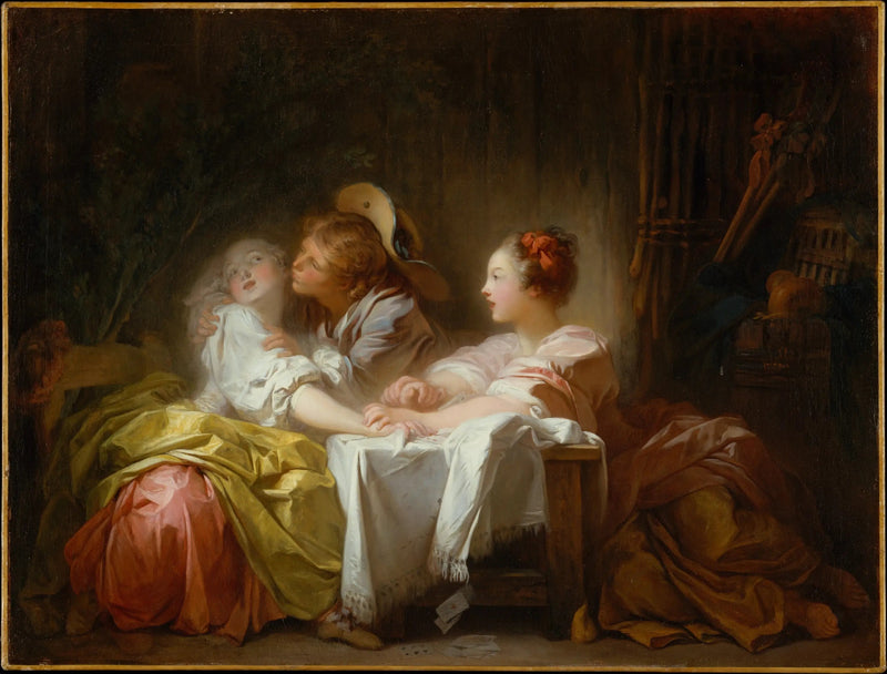 Den förlorade utmaningen eller kyssen vunnen - Jean-Honoré Fragonard