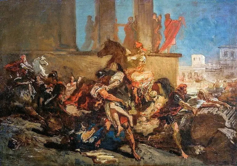 Sabinernas bortförande. - Eugène Delacroix