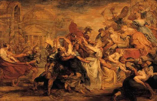 Sabinska kvinnor bortförda - Peter Paul Rubens