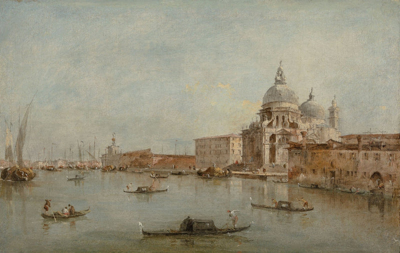 Entrén till Grand Canal med basilikan Santa Maria della Salute - Francesco Guardi
