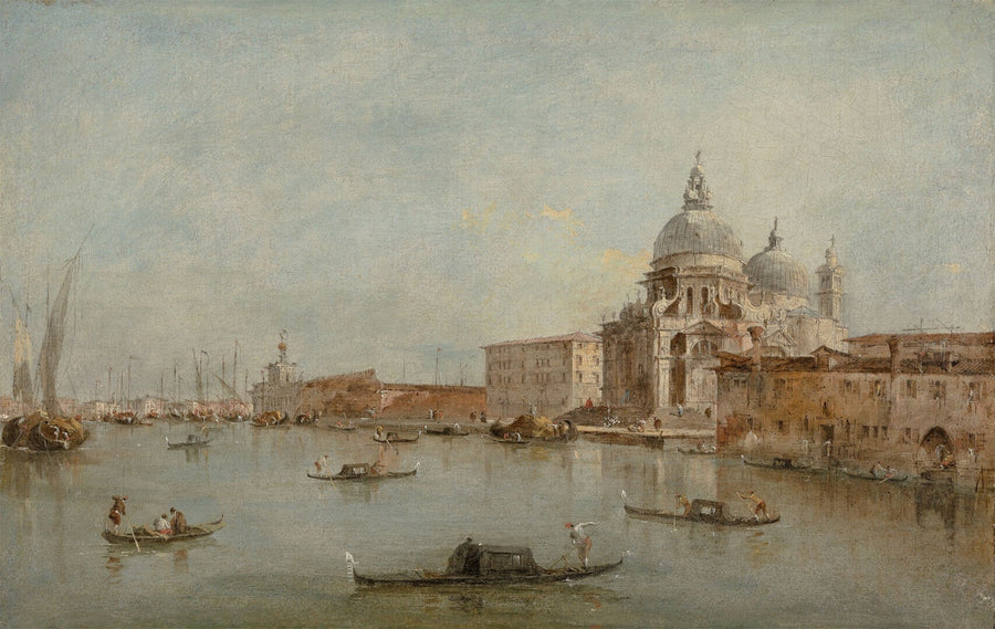 Entrén till Grand Canal med basilikan Santa Maria della Salute - Francesco Guardi