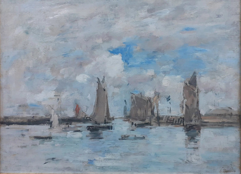 Inträdet till hamnen i Trouville - Eugène Boudin