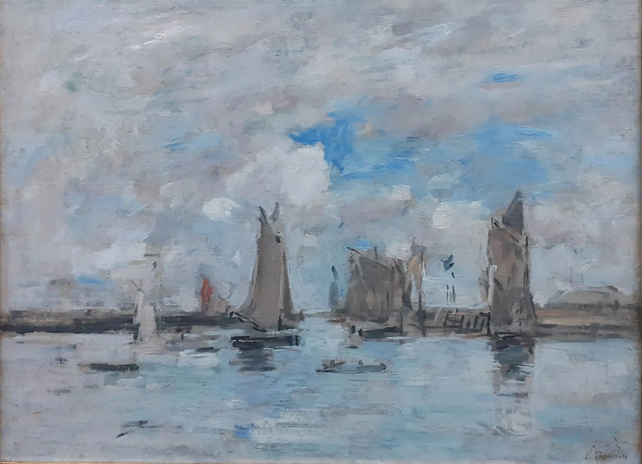 Inträdet till hamnen i Trouville - Eugène Boudin