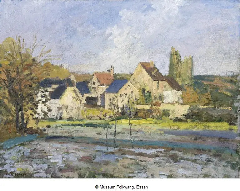 L'Ermitage à Pontoise, neige - Camille Pissarro