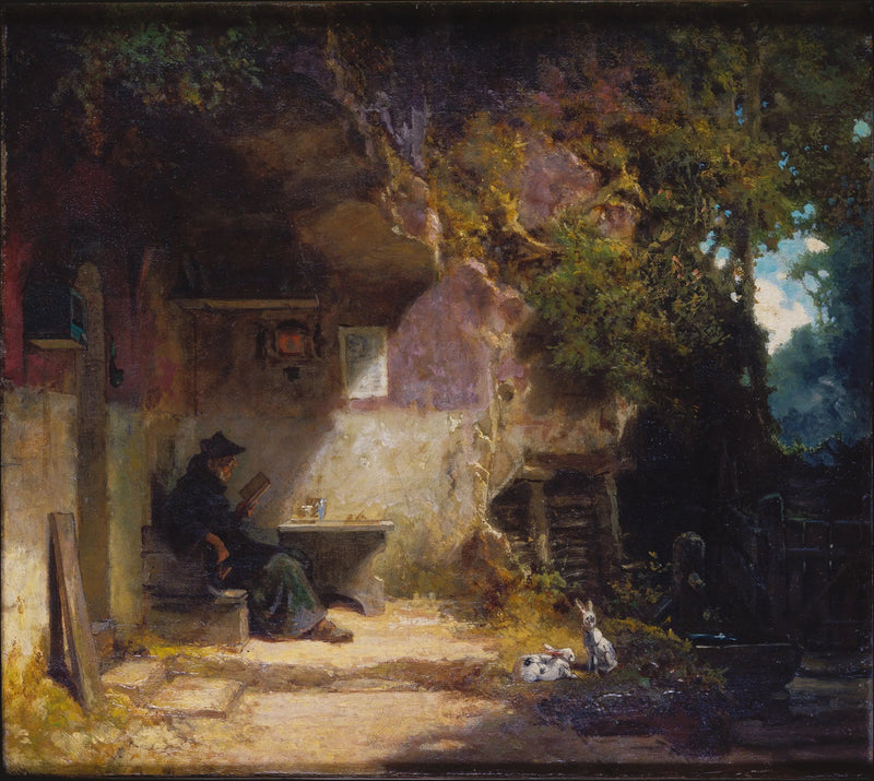 Ermiten framför sin reträtt - Carl Spitzweg