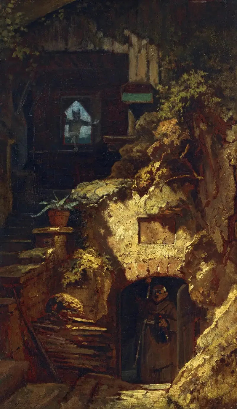 Ermiten och djävulen - Carl Spitzweg