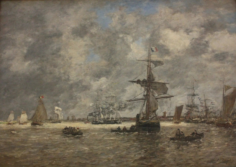 Schelde i Antwerpen - Eugène Boudin