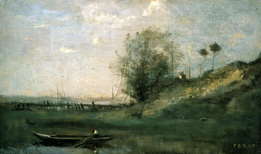 Den normandiska kajen - Jean-Baptiste Camille Corot