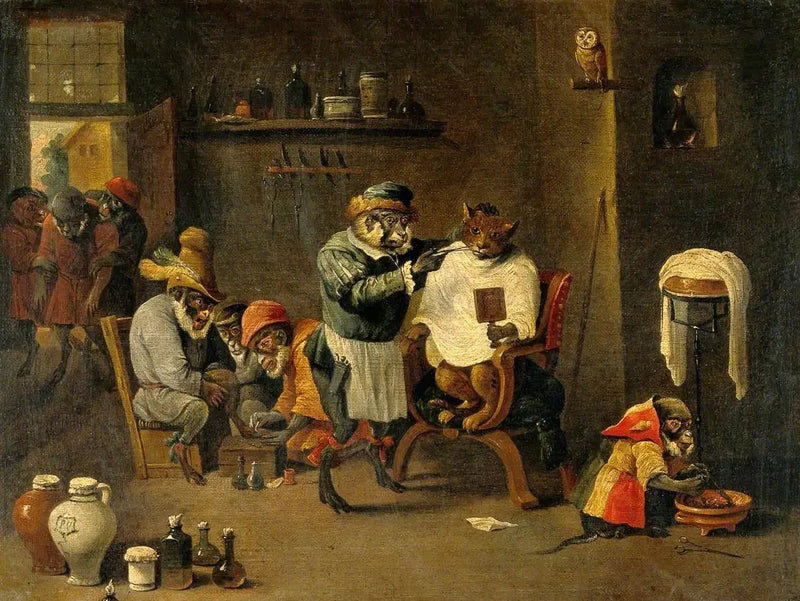 Företaget av en schäslong-skräddare - David Teniers den yngre