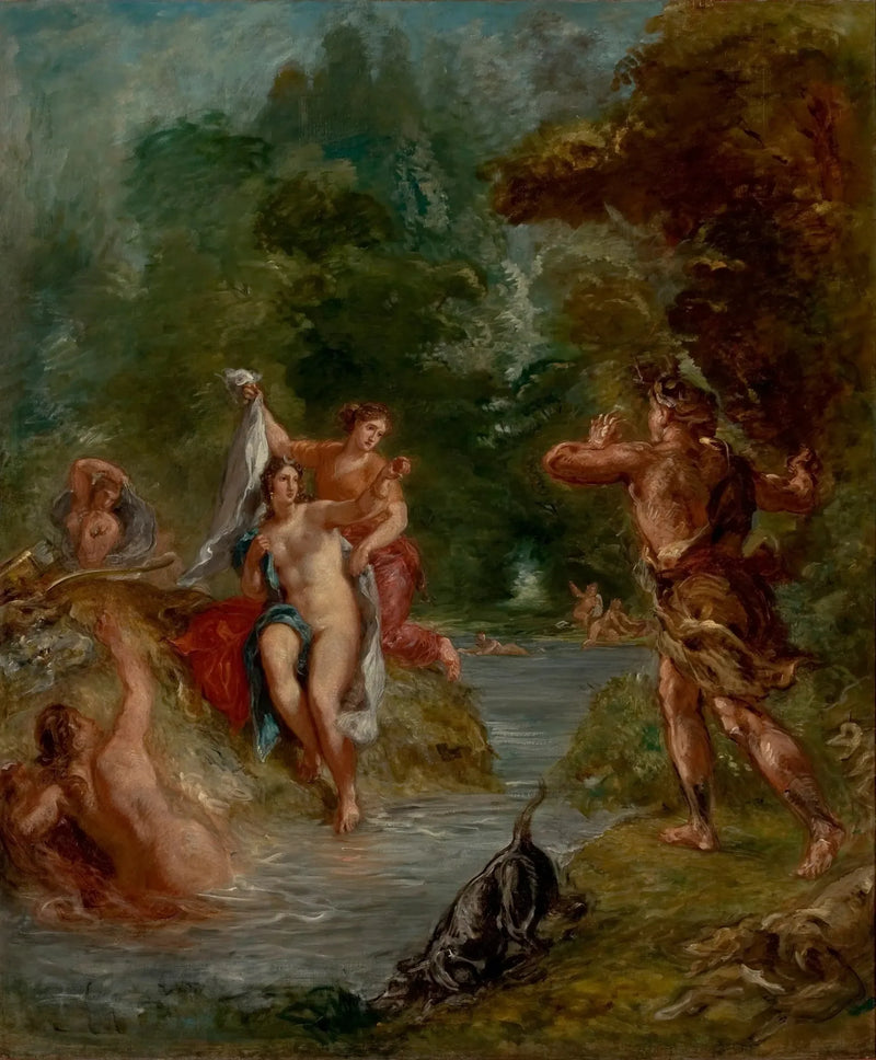 Sommaren - Diane överraskad av Actéon - Eugène Delacroix
