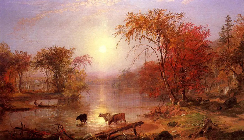 Den indiska sommaren vid Hudsonfloden - Albert Bierstadt