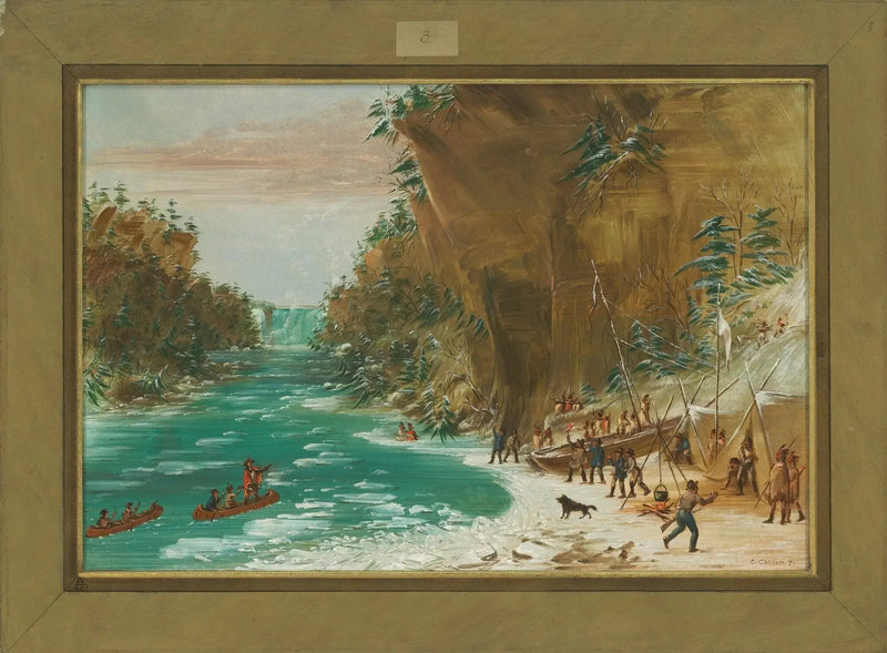 Frakten campar under Niagarafallen. 20 januari 1679 - George Catlin