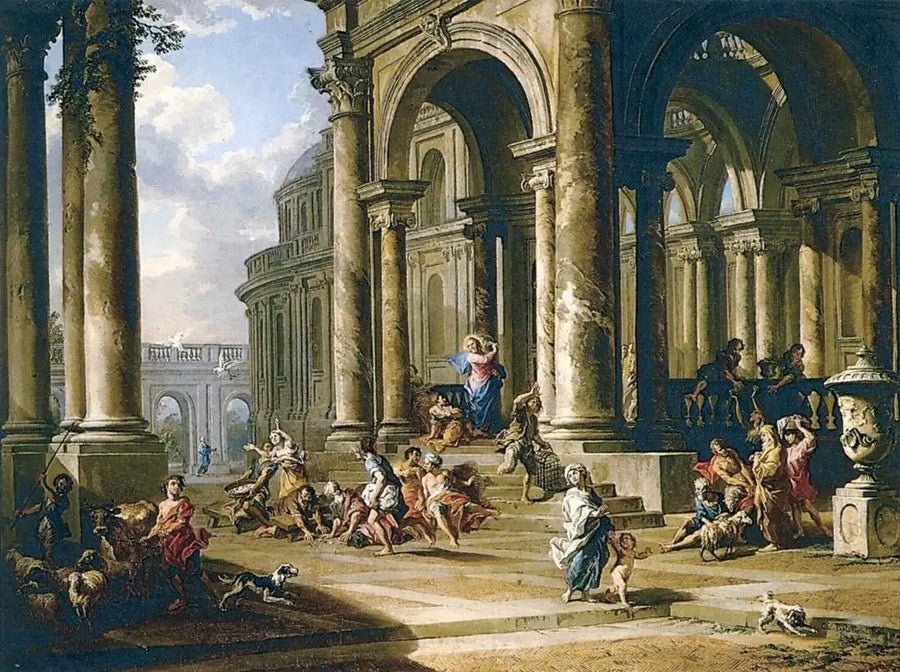 Utsläpp av växlare från templet - Giovanni Paolo Panini