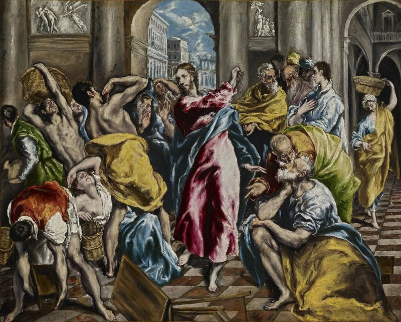 Uppbrytningen av tempelhandlarna - El Greco