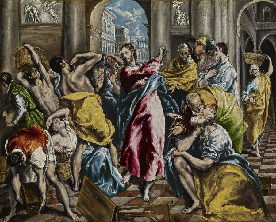 Uppbrytningen av tempelhandlarna - El Greco