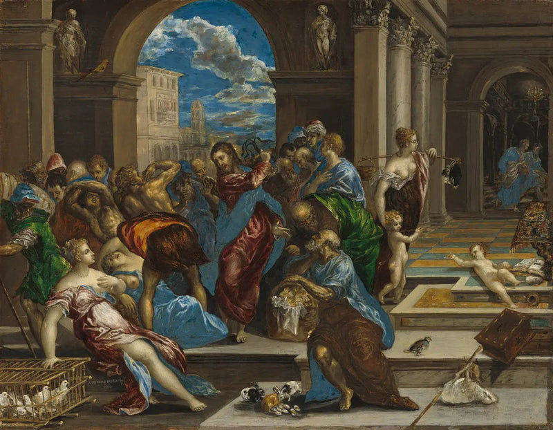 Utsläpp av tempelhandlarna - El Greco