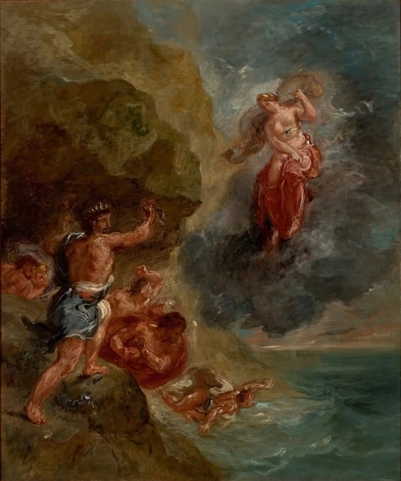 Vintern - Junon ber om att förstöra Aeneas flotta - Eugène Delacroix