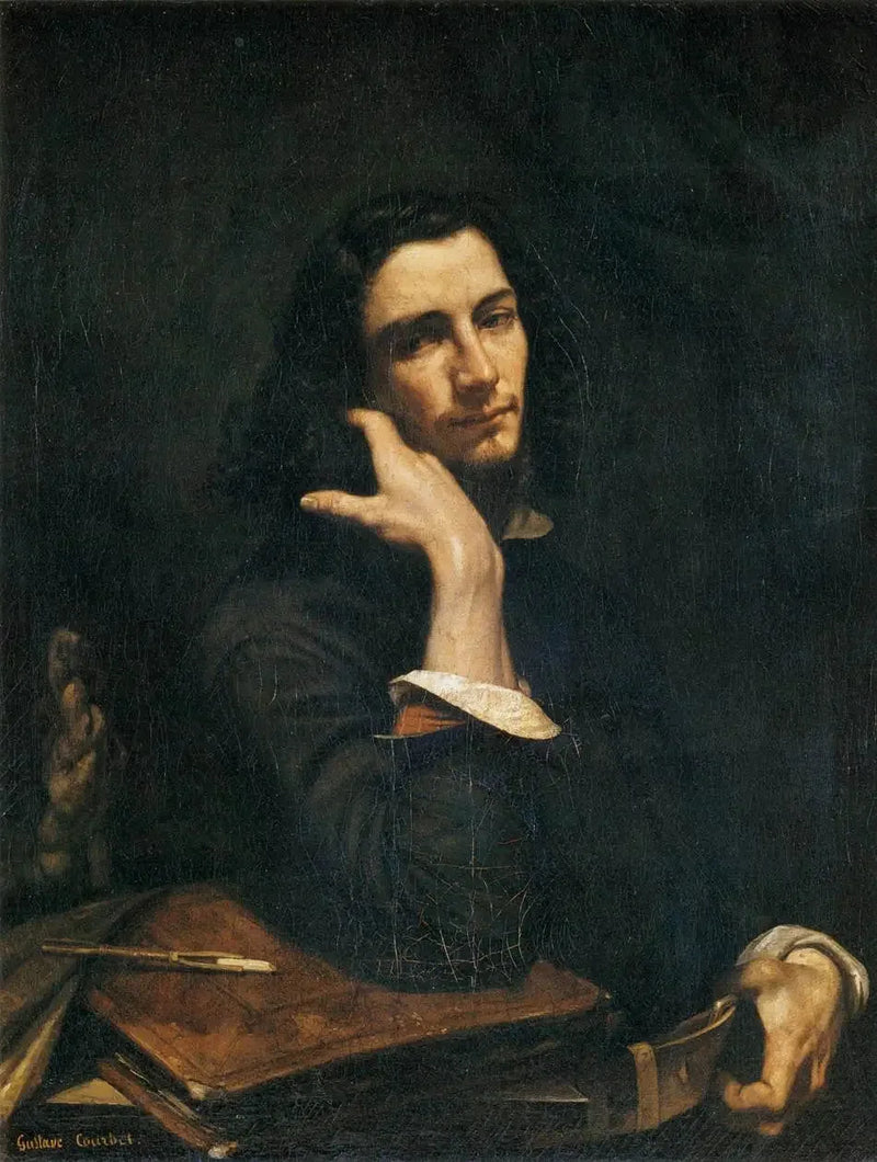 Mannen med läderbältet. Porträtt av konstnären - Gustave Courbet