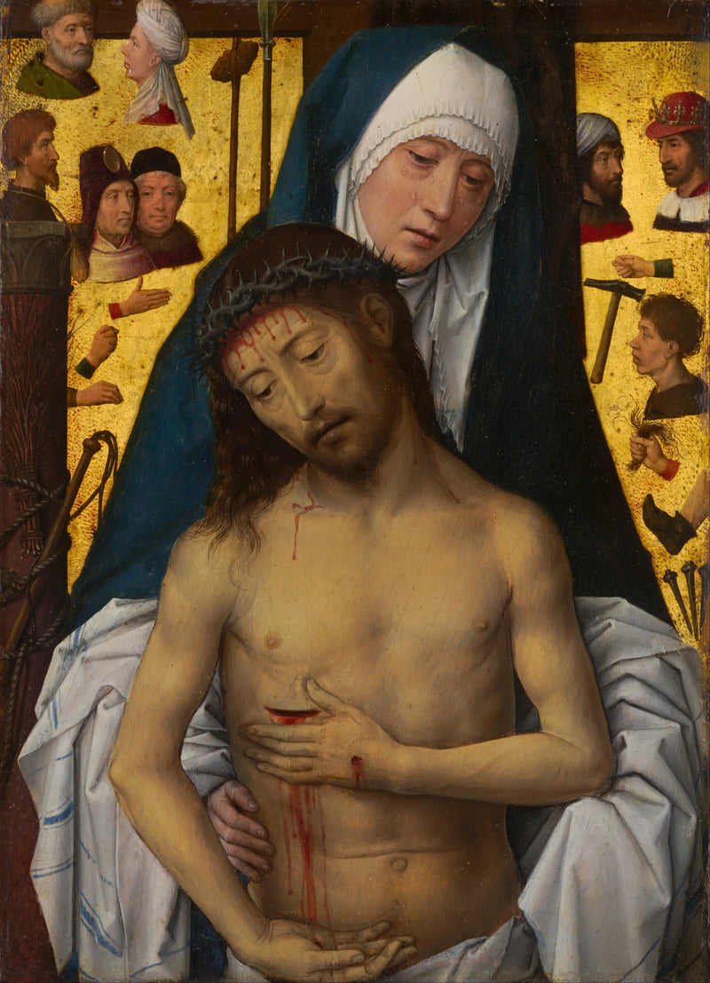 Mannen av smärta i jungfruns armar - Hans Memling