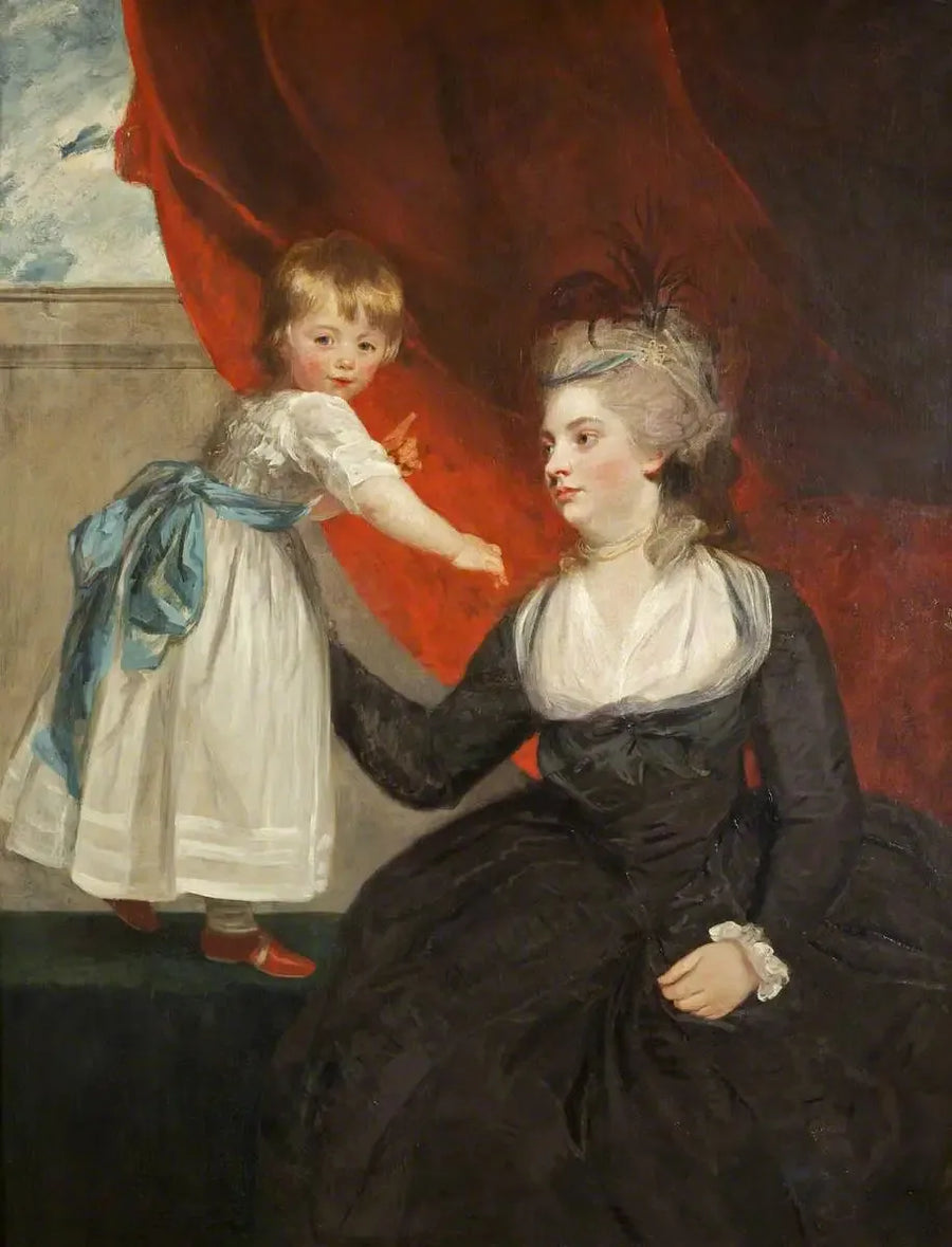 Den ärorika Frances Courtenay, Lady Honywood (född 1763) och hennes dotter - Joshua Reynolds