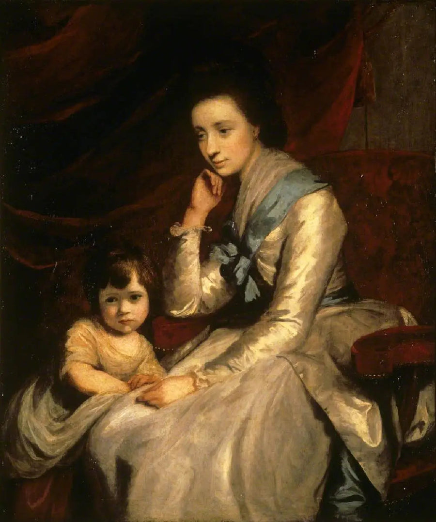 Den ärorika Theresa Robinson, fru Parker (1744-1775) och hennes son, John Parker, framtida första earl av Morley (1772-1840) - Joshua Reynolds