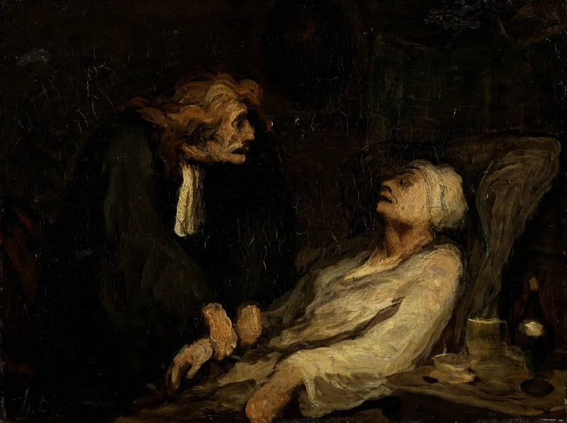 Hypokondriker (Den inbillade sjuke) - Honoré Daumier