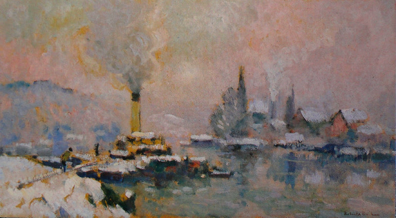 L'île Lacroix på vintern - Robert Antoine Pinchon