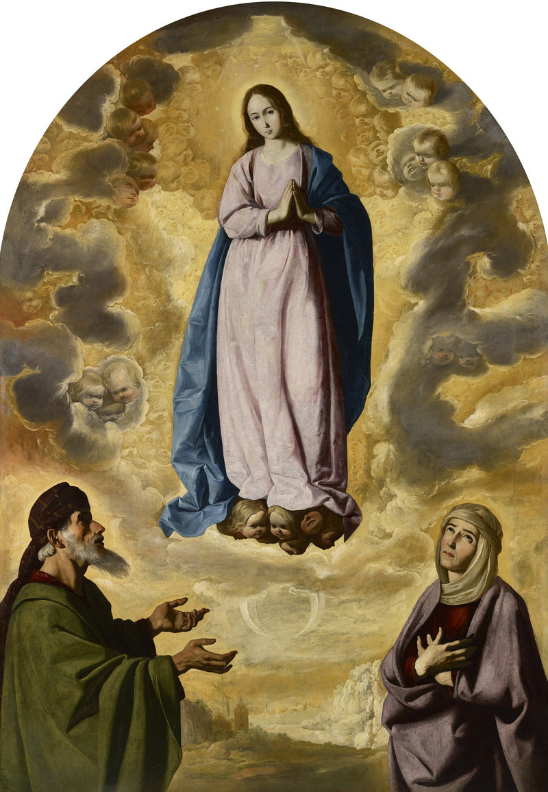 Den obefläckade undfärelsen med heliga Joachim och heliga Anna - Francisco de Zurbarán