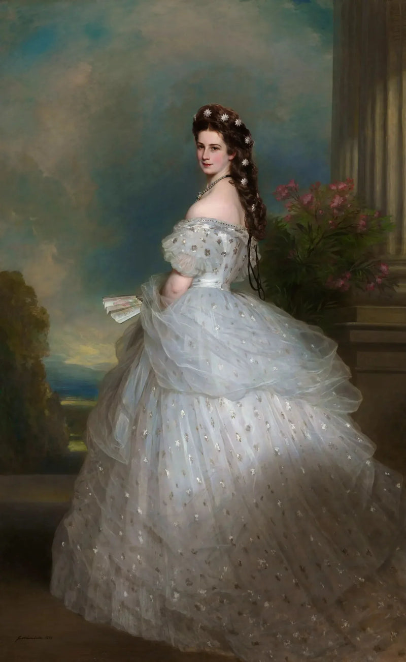 Kejsarinnan Elisabeth i balklänning med diamantstjärnor i håret - Franz Xaver Winterhalter