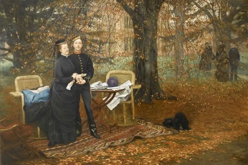 Kejsarinnan Eugénie och prinsimperialen i Camden Place-parken - James Tissot