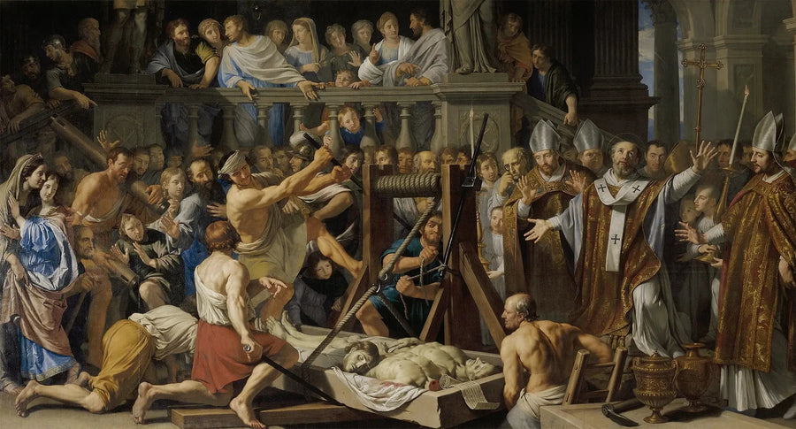 Uppfinningen av relikerna av helgon Gervais och helgon Protais - Philippe de Champaigne