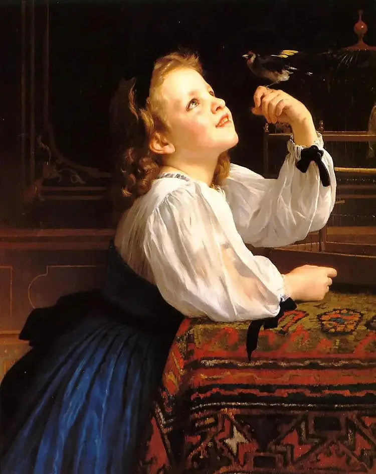 Den älskade fågeln - Bouguereau