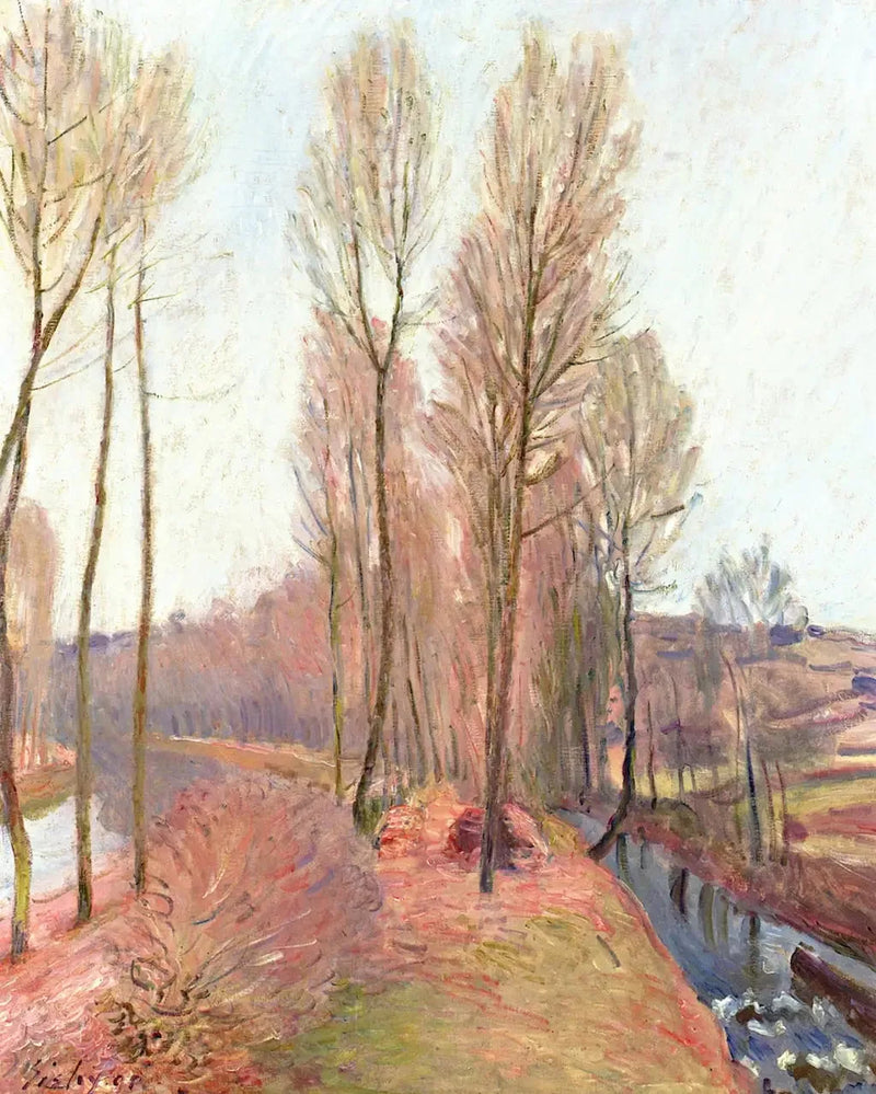 L'Orvanne och Loingkanalen på vintern - Alfred Sisley