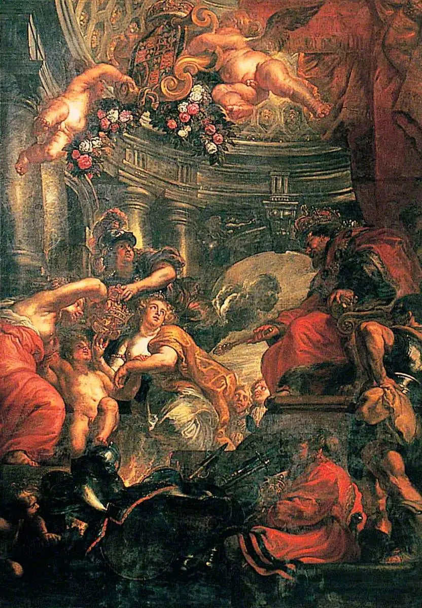 Unionen av de engelska och skotska kronorna - Peter Paul Rubens