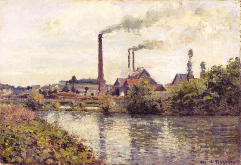 Fabriken i Pontoise - Camille Pissarro