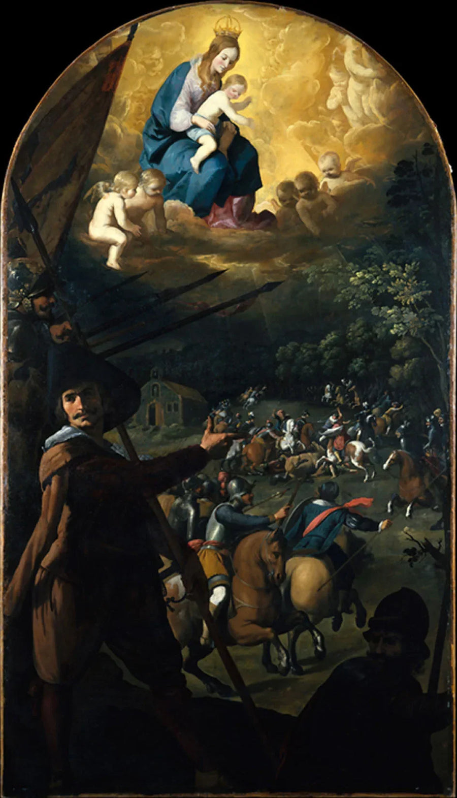 Slaget mellan kristna och morer vid El Sotillo - Francisco de Zurbarán