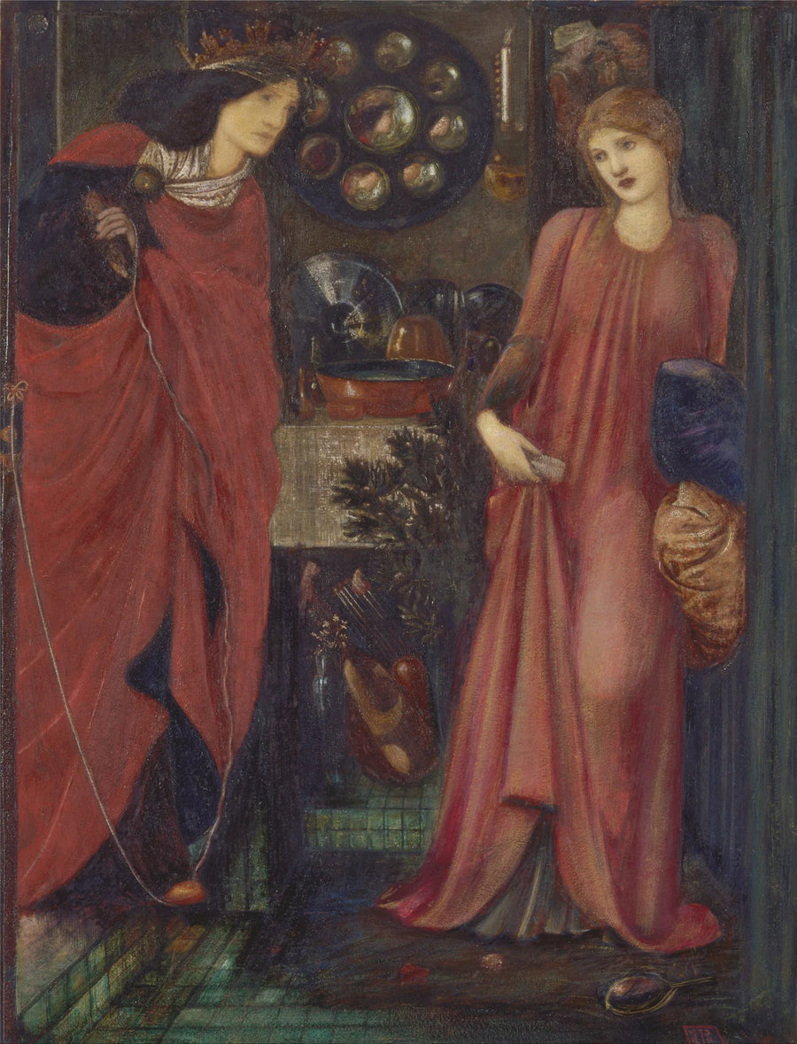Den vackra Rosamund och drottning Eleanor - Edward Burne-Jones