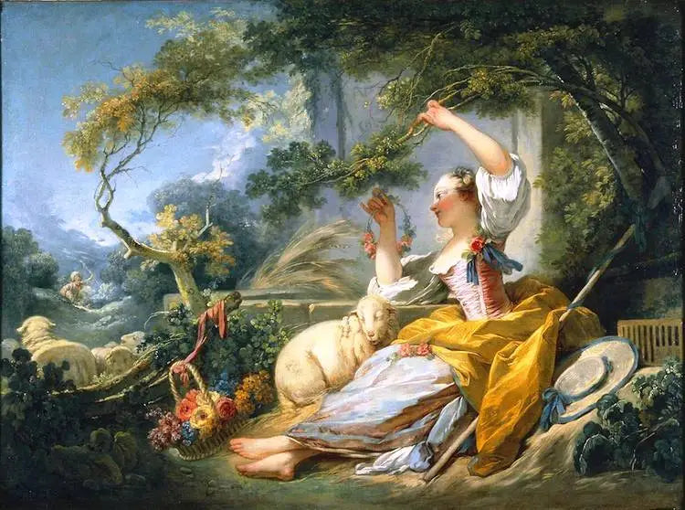 Flickan på gården - Jean-Honoré Fragonard