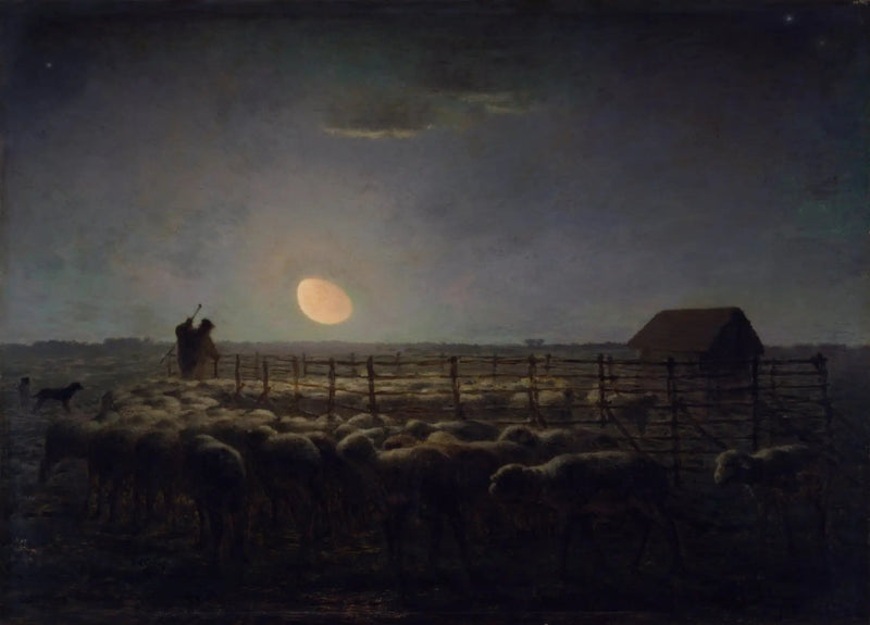 La Bergerie, Månsken - Jean-François Millet