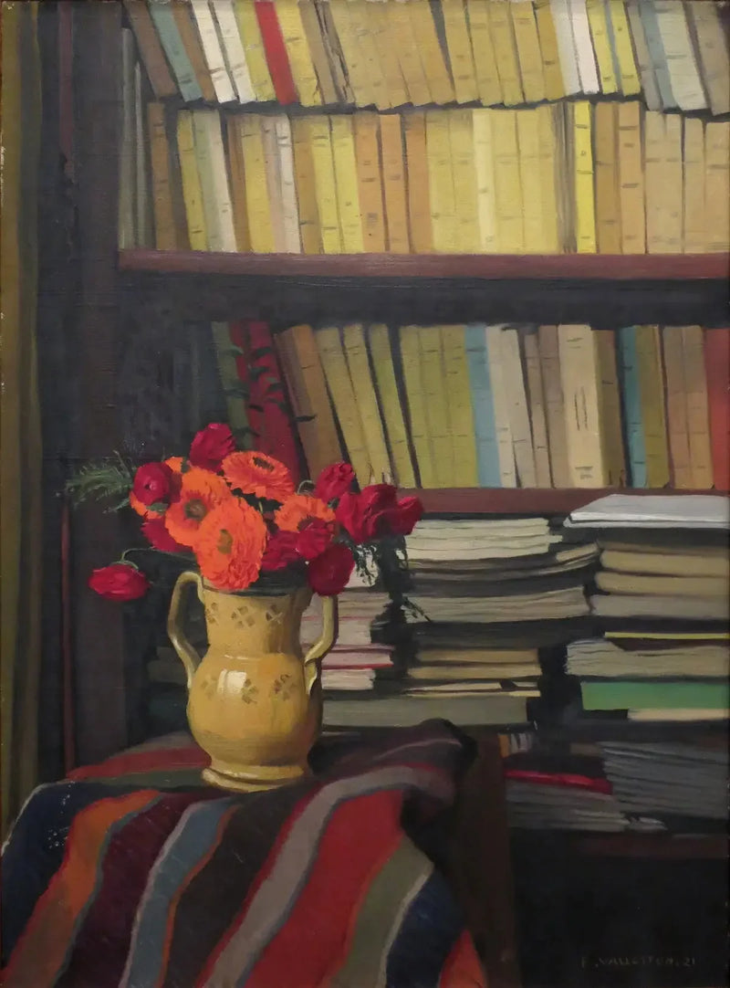 Biblioteket (still life) - Félix Vallotton