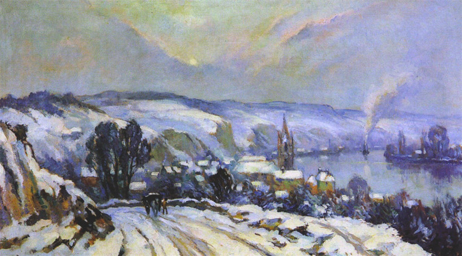 La Bouille under snön - Robert Antoine Pinchon