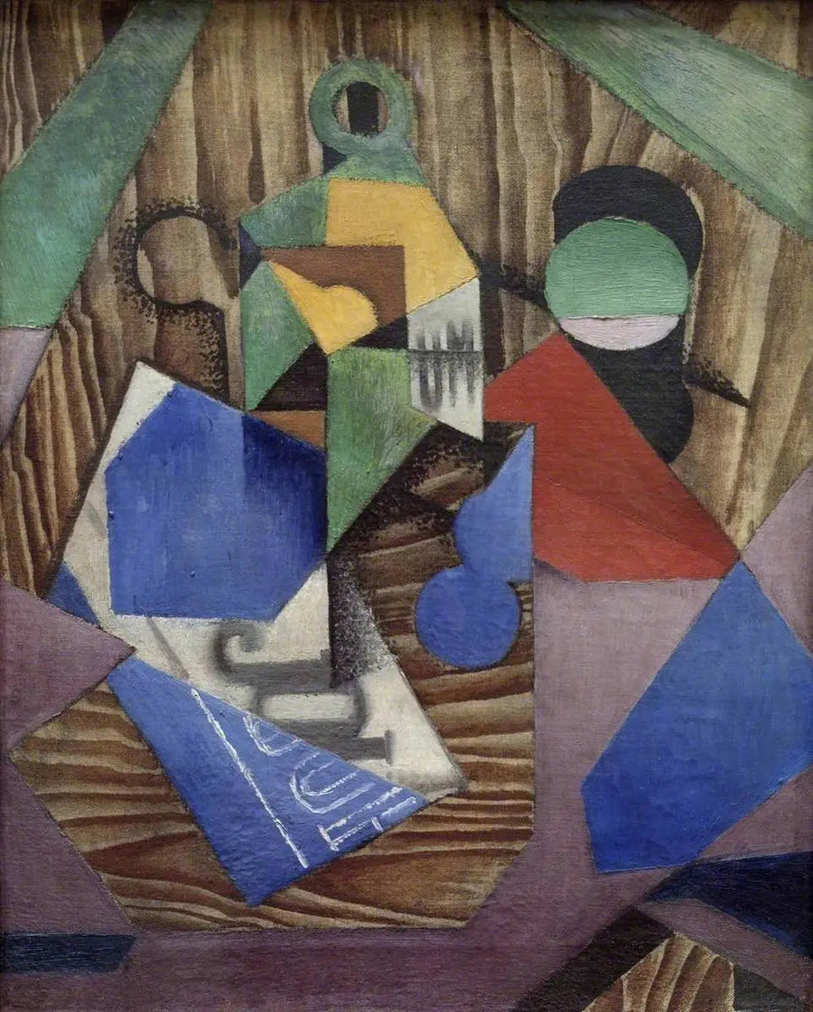 Rummjölkflaskan och tidningen - Juan Gris