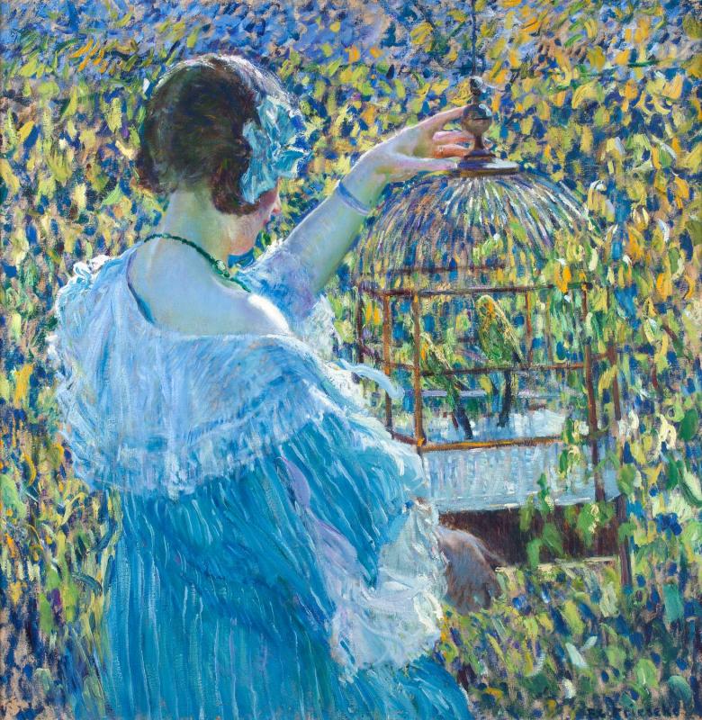 Fågelbur - Frederick Carl Frieseke