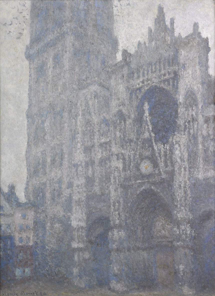 Rouen-katedralen, portalen och Albane-tornet, middag - Claude Monet