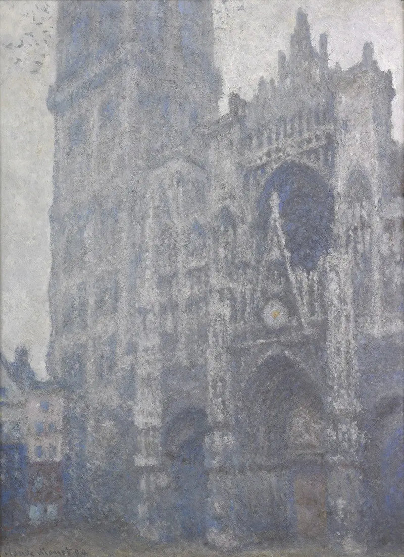 Rouen-katedralen, portalen och Albane-tornet, middag - Claude Monet