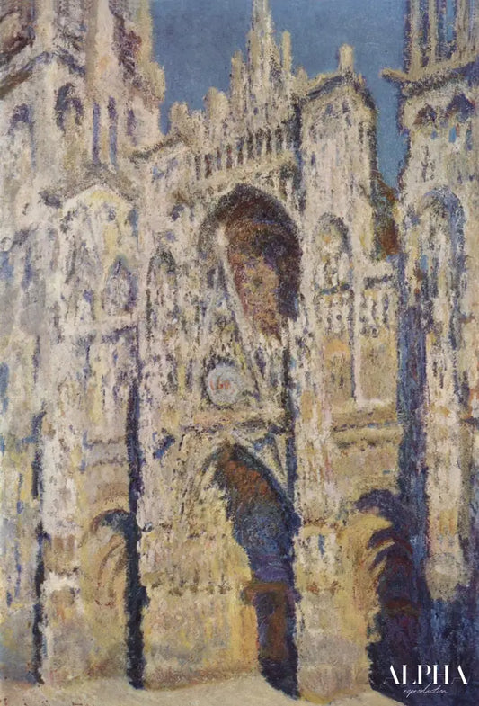 La Cathédrale de Rouen. Le portail et la tour Saint-Romain, plein soleil ; harmonie bleue et or (W1360) - Claude Monet - Reproductions de tableaux et peintures haut de gamme