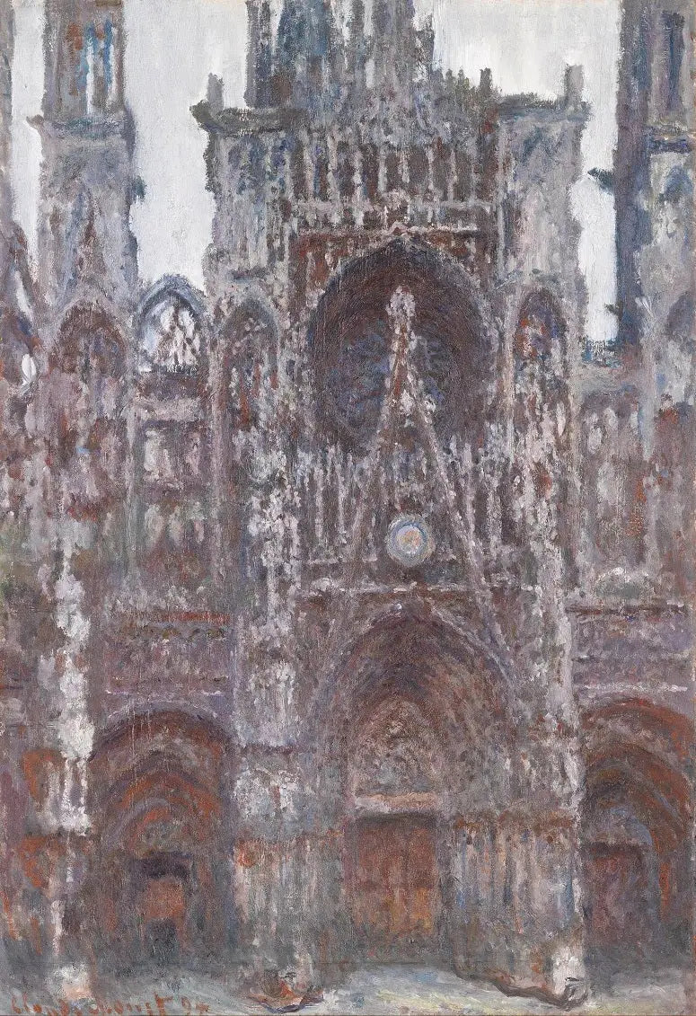 Rouen-katedralen. Portalen sedd framifrån, Brun harmoni - Claude Monet