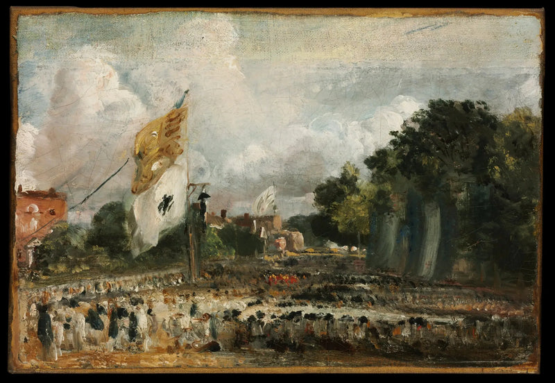 Festen i East Bergholt av freden 1814 som avslutades i Paris mellan Frankrike och de allierade makterna - John Constable